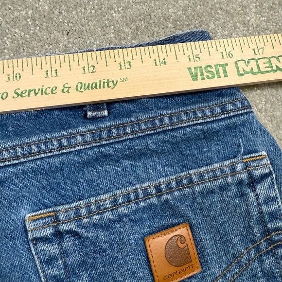 Carhartt Mens B17DST Relaxed Fit Heavyweight Tapered Jeans Blue 33x32 Workwear - Picture 15 of 15